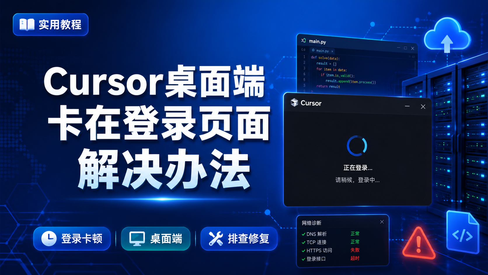 Cursor桌面端卡在登录页面解决办法